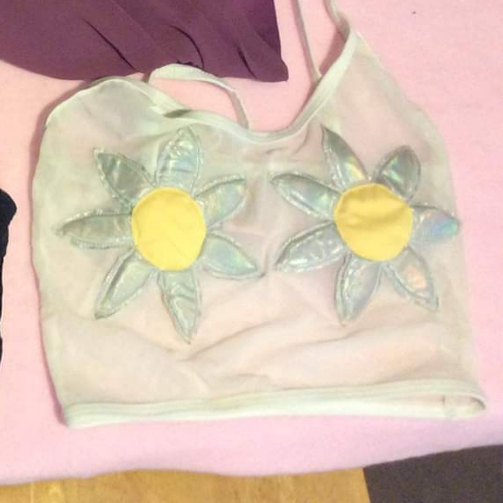 Holo daisy crop top